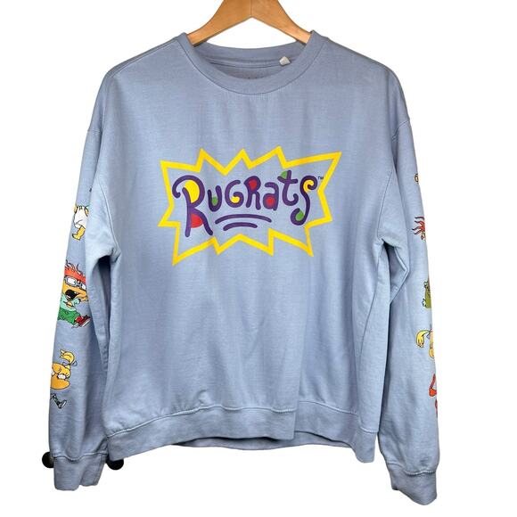 Nickelodeon Crew Neck Rugrats Graphic Long Sleeve Blue Pullover Sweater Large - Picture 1 of 5